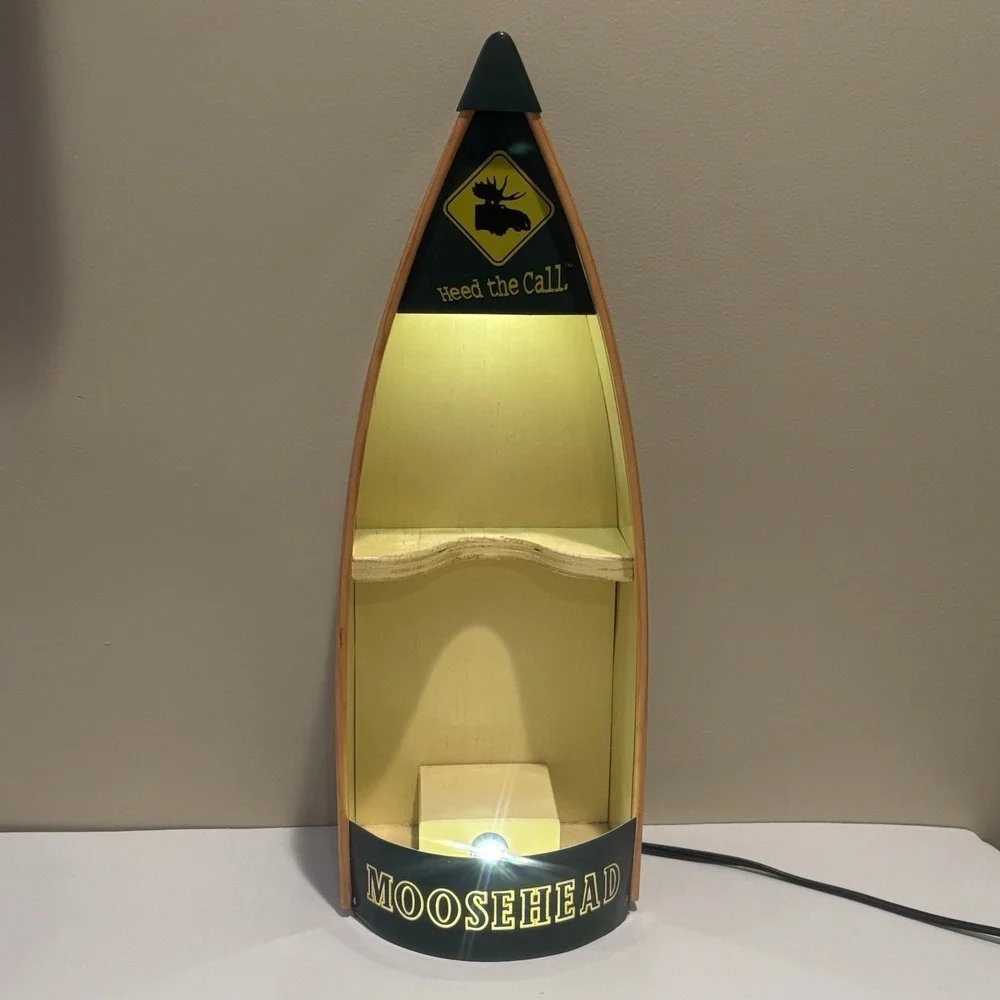 Moose‎ Head Promotional Beer Canoe Lighted Display Shelf